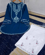 Ready to Wear Elegant Embroidered Bareeza Cotton Farshi Shalwaar Co-Ord Set
