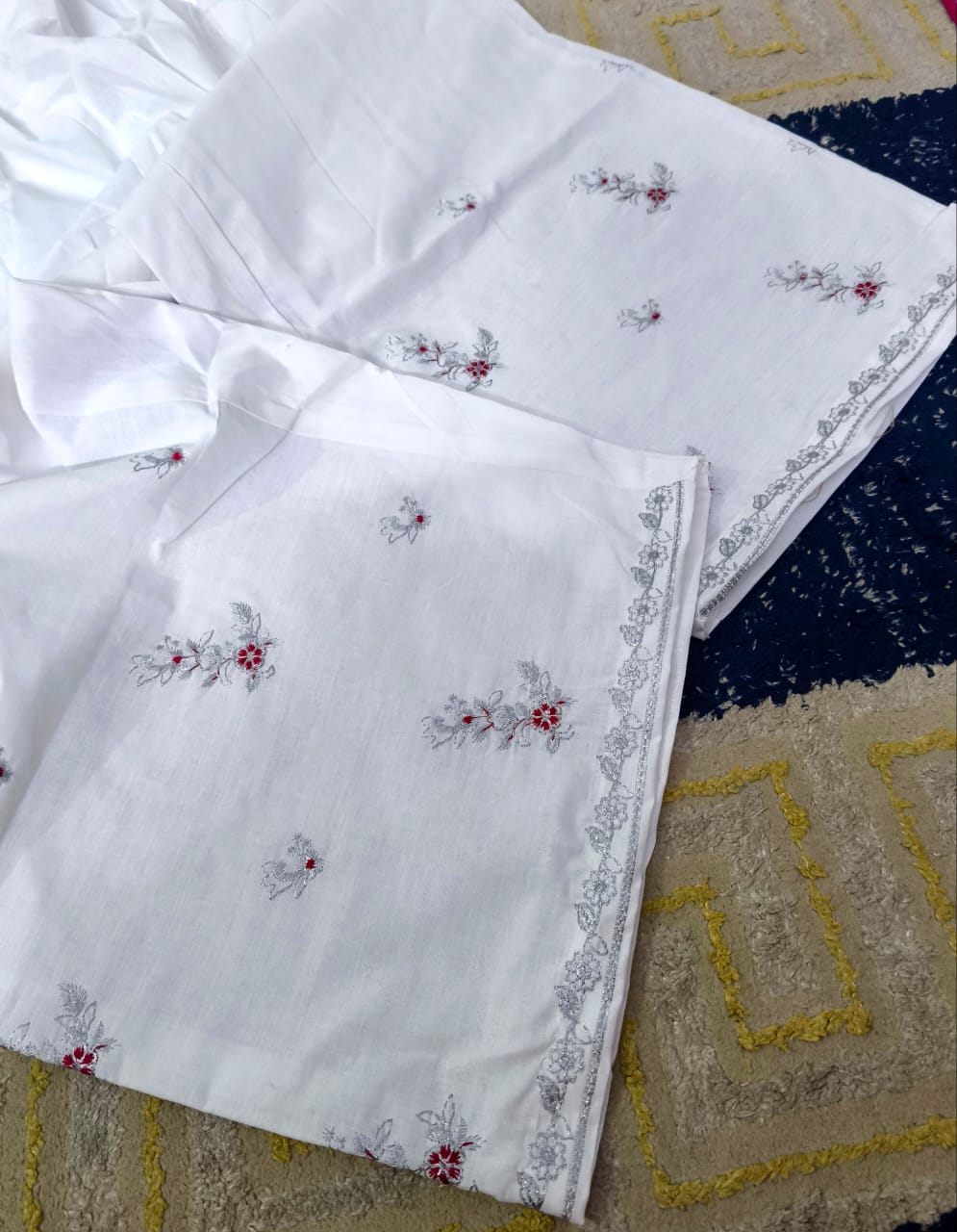 Ready to Wear Elegant Embroidered Bareeza Cotton Farshi Shalwaar Co-Ord Set