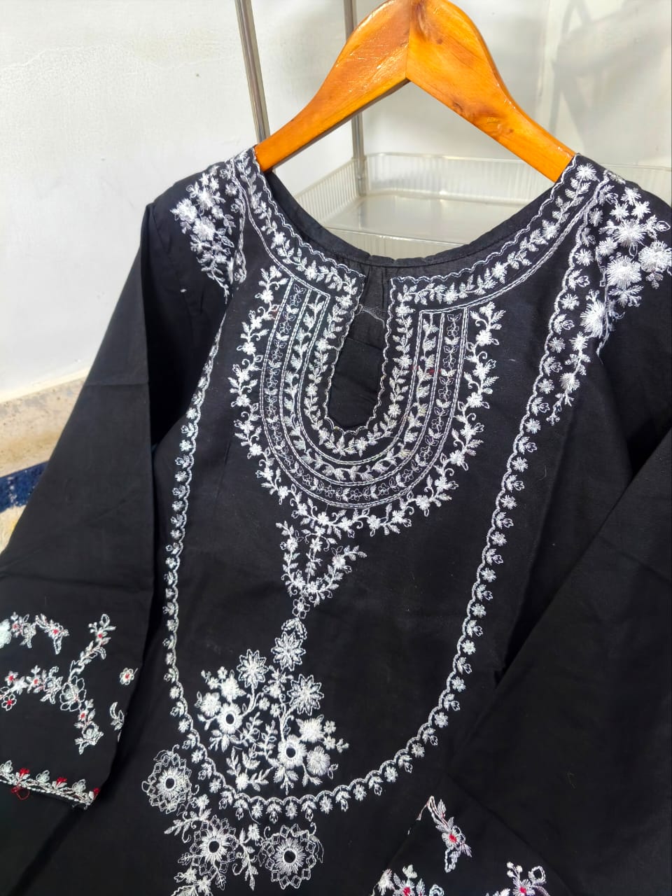 Ready to Wear Elegant Embroidered Bareeza Cotton Farshi Shalwaar Co-Ord Set