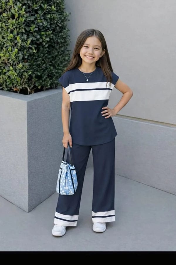 Kids Casual Soft Cotton Jersey T-Shirt & Trouser Set