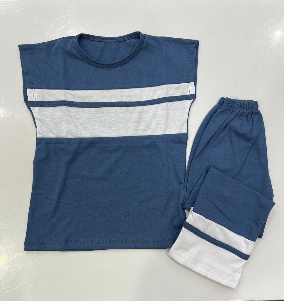 Kids Casual Soft Cotton Jersey T-Shirt & Trouser Set