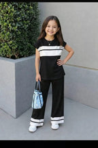 Kids Casual Soft Cotton Jersey T-Shirt & Trouser Set