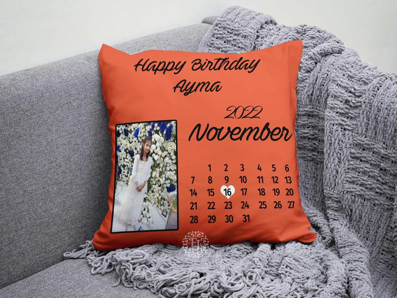Customized Canvas Pillow / Cushion – 15x15 Inches