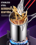 Stainless Steel Deep Frying Pot with Strainer Basket – 1200ml