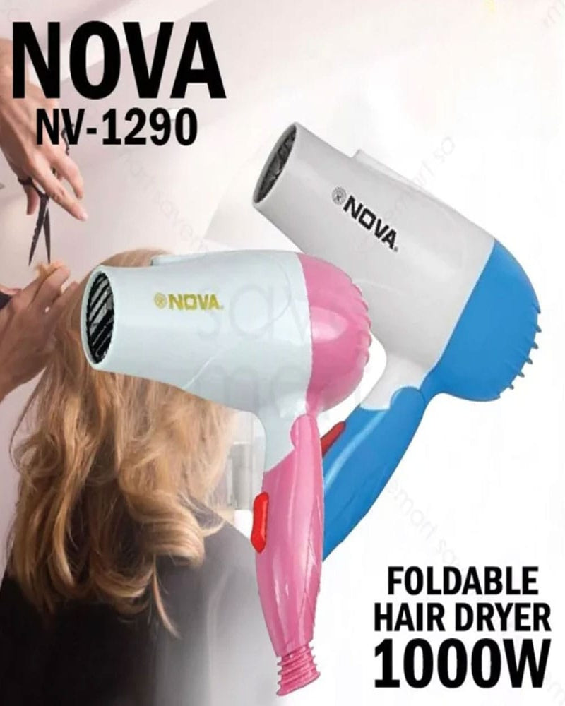 Nova NV-1290 Foldable Hair Dryer – 1000W Portable Travel Hair Dryer