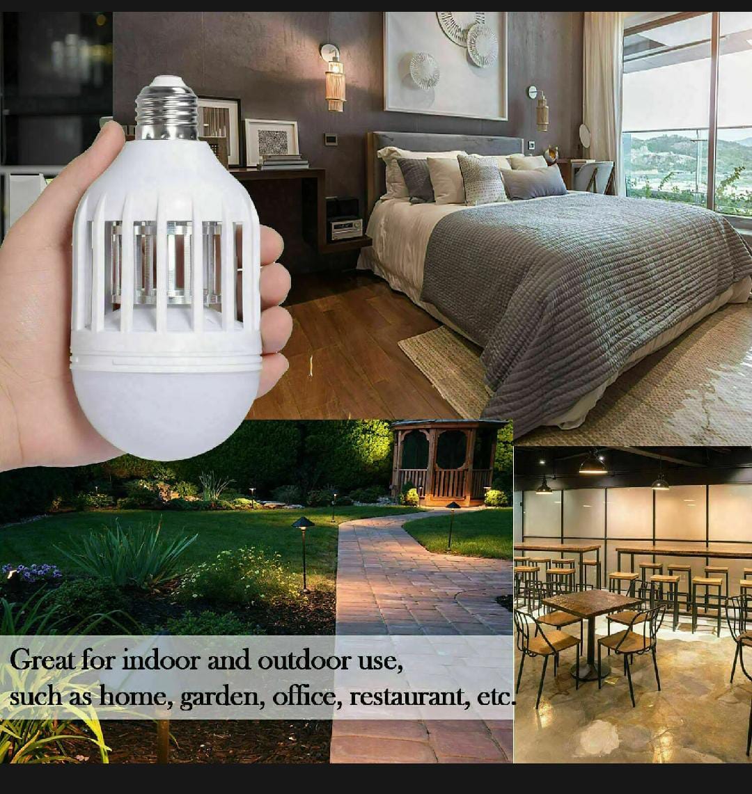 Electric Mosquito Zapper & Fly Trap Electronic Light Bulb Lamp