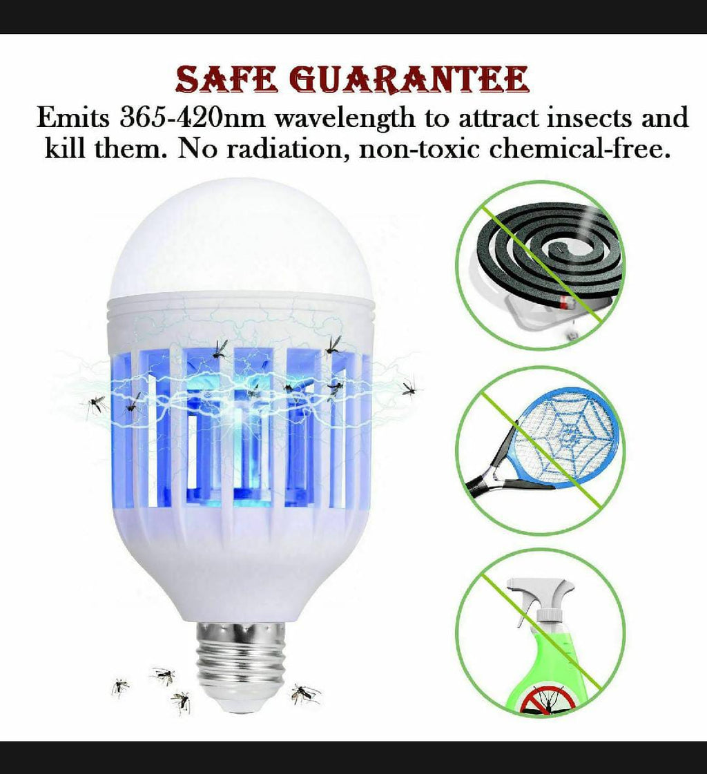 Electric Mosquito Zapper & Fly Trap Electronic Light Bulb Lamp