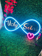 Customized Couple Name LED Neon Light Sign with Box & Adapter – 18x8 Inches