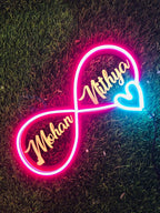 Customized Couple Name LED Neon Light Sign with Box & Adapter – 18x8 Inches