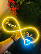 Customized Couple Name LED Neon Light Sign with Box & Adapter – 18x8 Inches