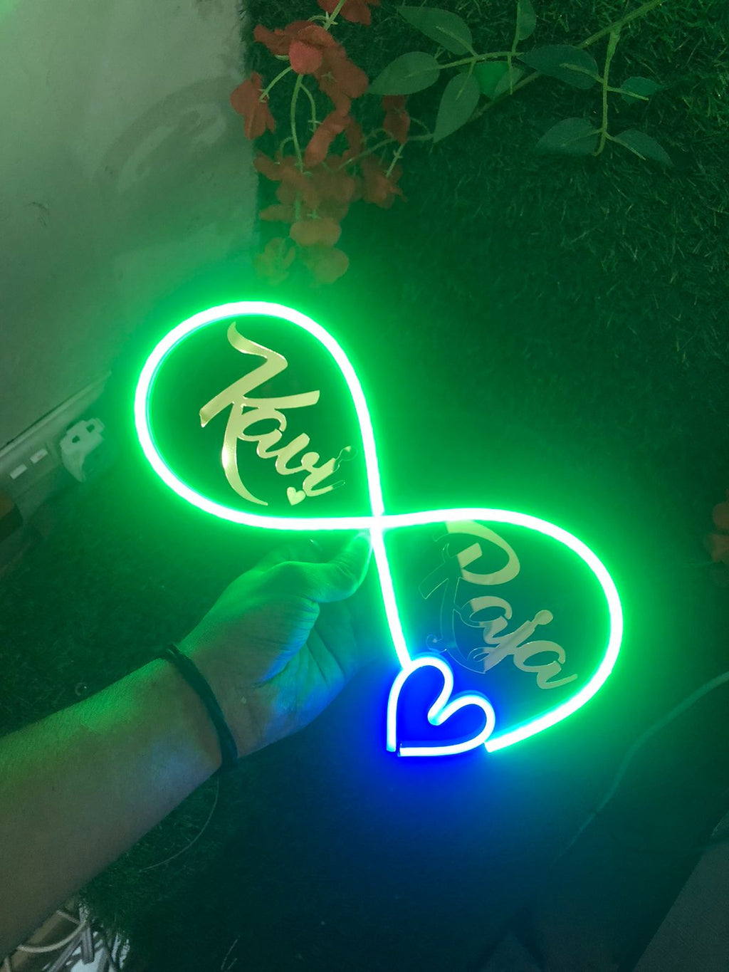Customized Couple Name LED Neon Light Sign with Box & Adapter – 18x8 Inches