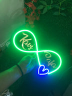 Customized Couple Name LED Neon Light Sign with Box & Adapter – 18x8 Inches