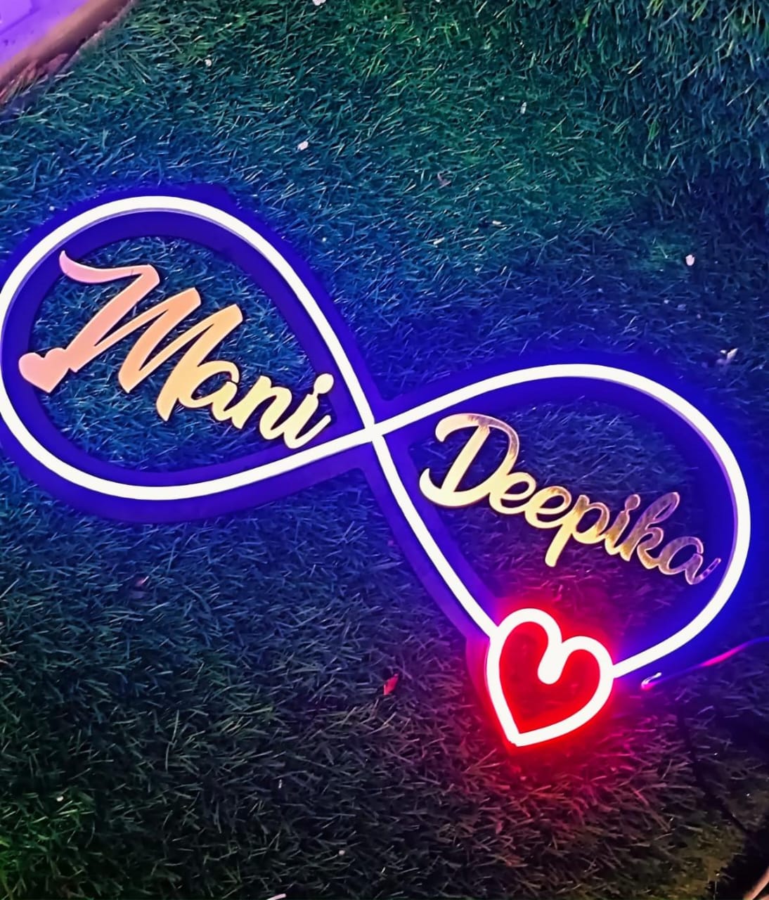 Customized Couple Name LED Neon Light Sign with Box & Adapter – 18x8 Inches