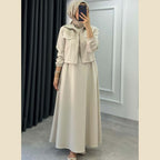Short Jacket & Long Maxi Style 2-Piece Winter Set for Women