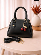 Stylish & Trendy Handbag / Purse with Cherry Keychain – Available in 6 Colors