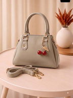 Stylish & Trendy Handbag / Purse with Cherry Keychain – Available in 6 Colors