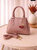 Stylish & Trendy Handbag / Purse with Cherry Keychain – Available in 6 Colors