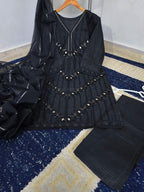 Ready to Wear Heavy Embroidered Thread & Chickankari PV Cotton 3-Piece Suit with Monar Dupatta