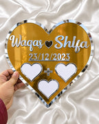 Customized Gold & Silver Mirror Plaque with Names & Date – 12 Inches