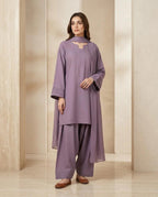 Ready to Wear Trending 3-Piece Plain Georgette Farshi Shalwar Suit with Chiffon Dupatta