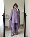 Ready to Wear Trending 3-Piece Plain Georgette Farshi Shalwar Suit with Chiffon Dupatta