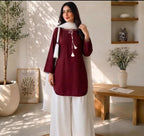 Ready to Wear Pure Cotton Dori Latkan 3-Piece Farshi Shalwar Suit with Chiffon Dupatta