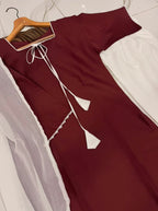 Ready to Wear Pure Cotton Dori Latkan 3-Piece Farshi Shalwar Suit with Chiffon Dupatta