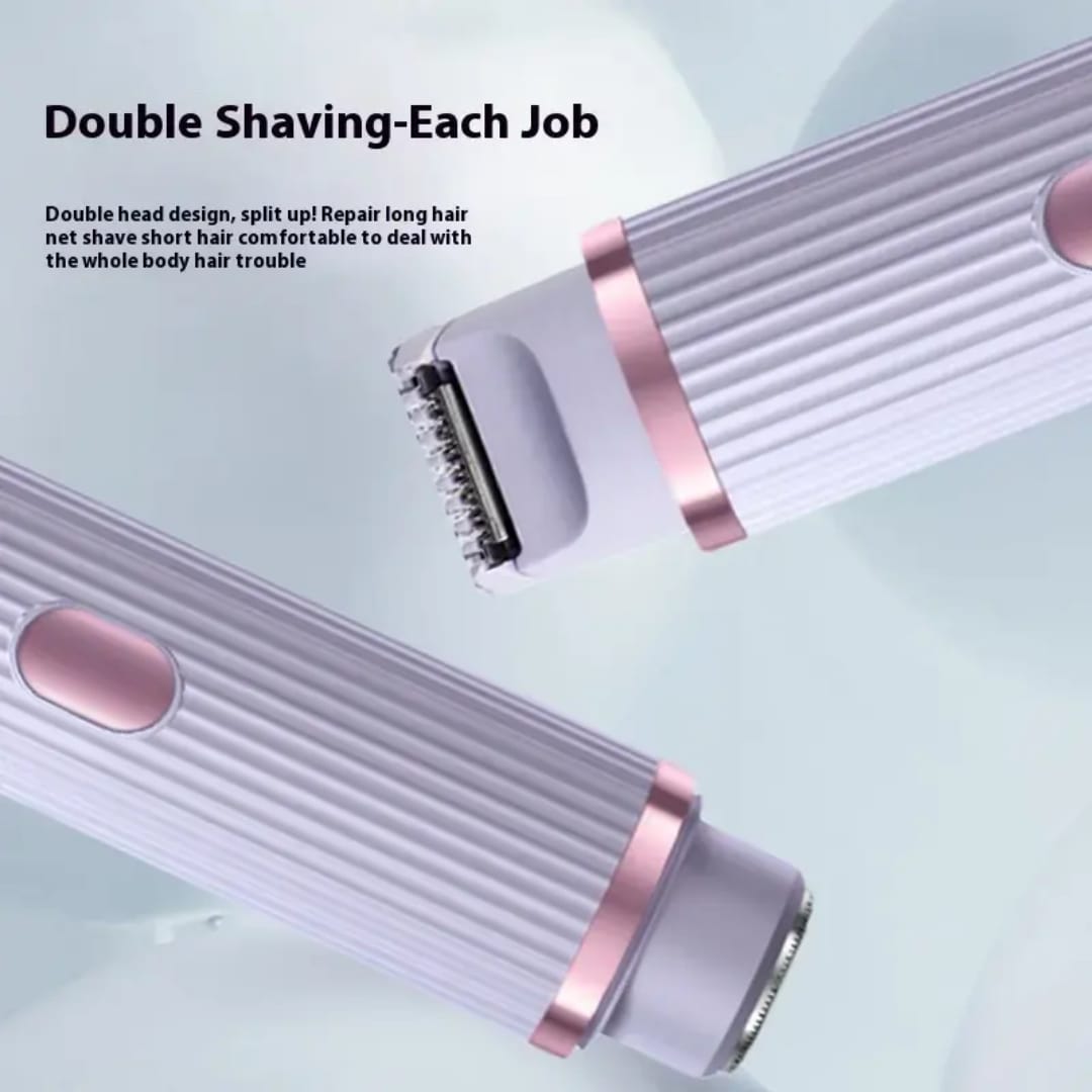 2-in-1 Dual Head Women's Electric Shaver & Wet/Dry Bikini Trimmer