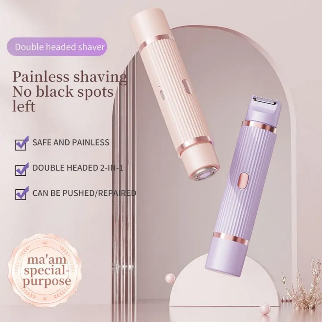 2-in-1 Dual Head Women's Electric Shaver & Wet/Dry Bikini Trimmer