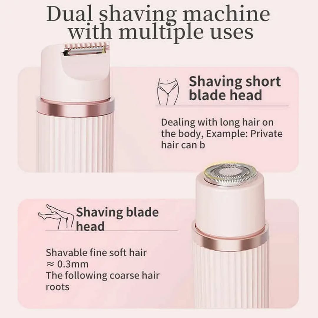 2-in-1 Dual Head Women's Electric Shaver & Wet/Dry Bikini Trimmer