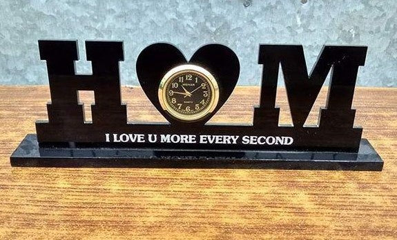 Custom Acrylic Table Clock with Gift Box – Personalized Desk Decor