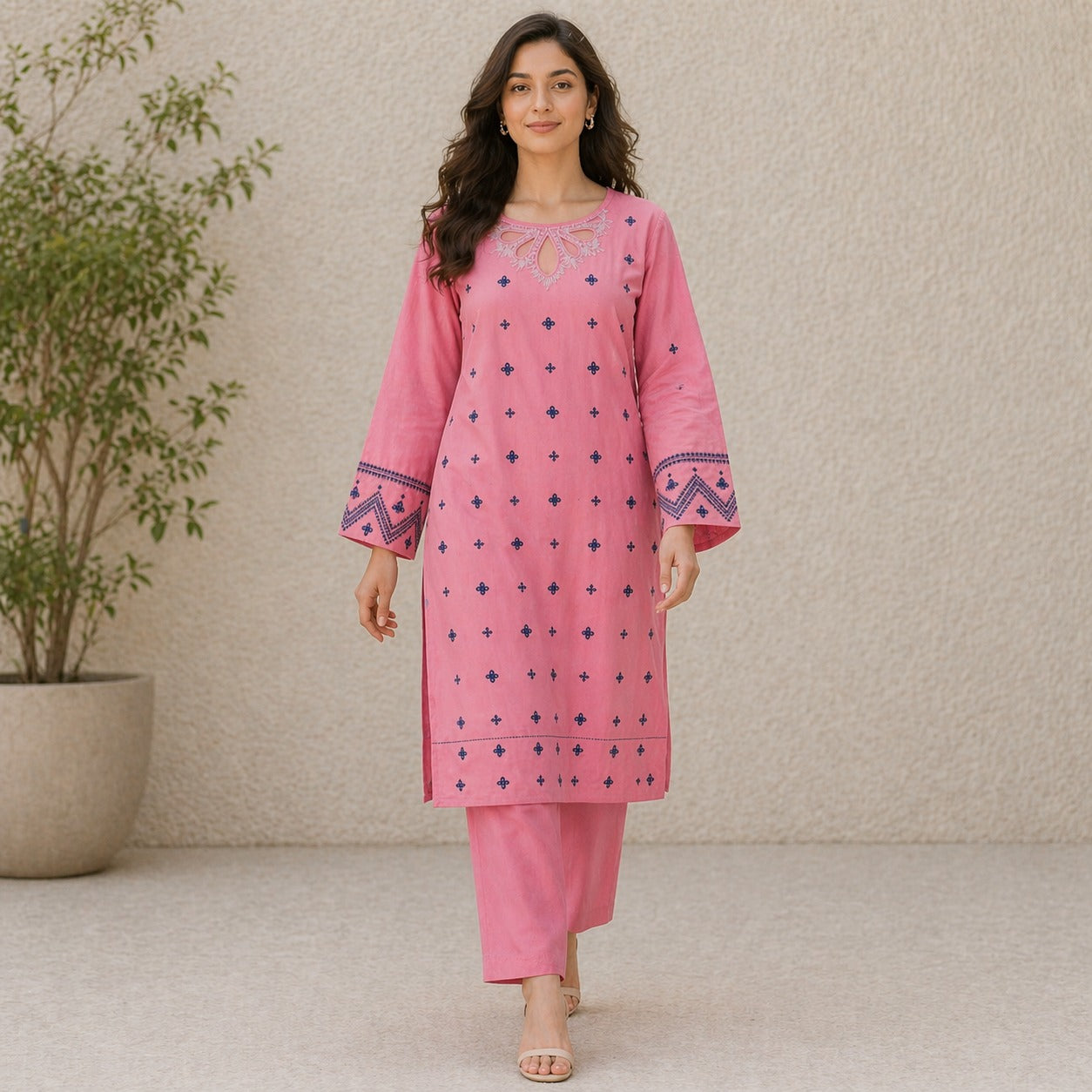 Ready to Wear Embroidery 2-Piece Summer Cotton Lawn Suit