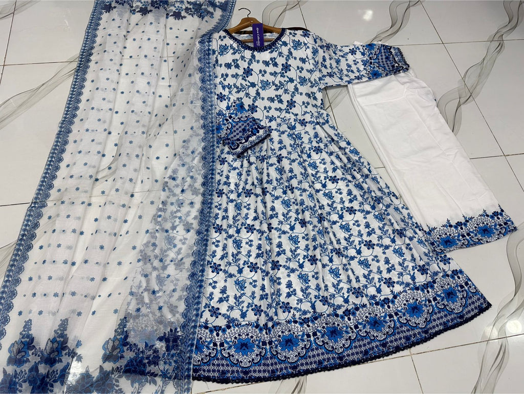 Ready to Wear Trending Digital Printed 3-Piece Maxi, Flapper & Dupatta Set