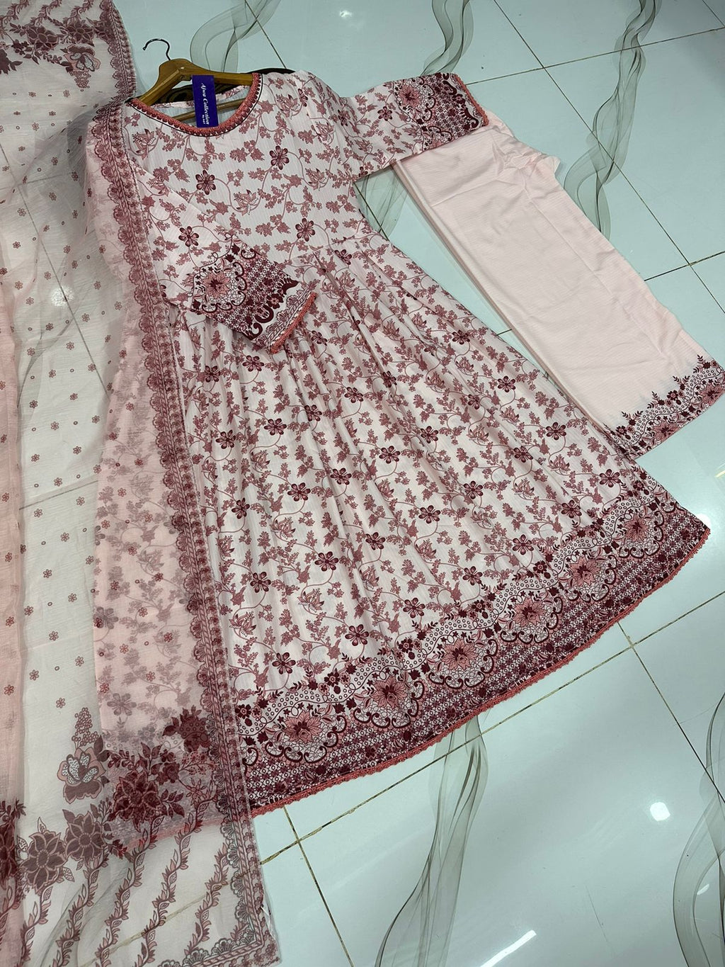 Ready to Wear Trending Digital Printed 3-Piece Maxi, Flapper & Dupatta Set