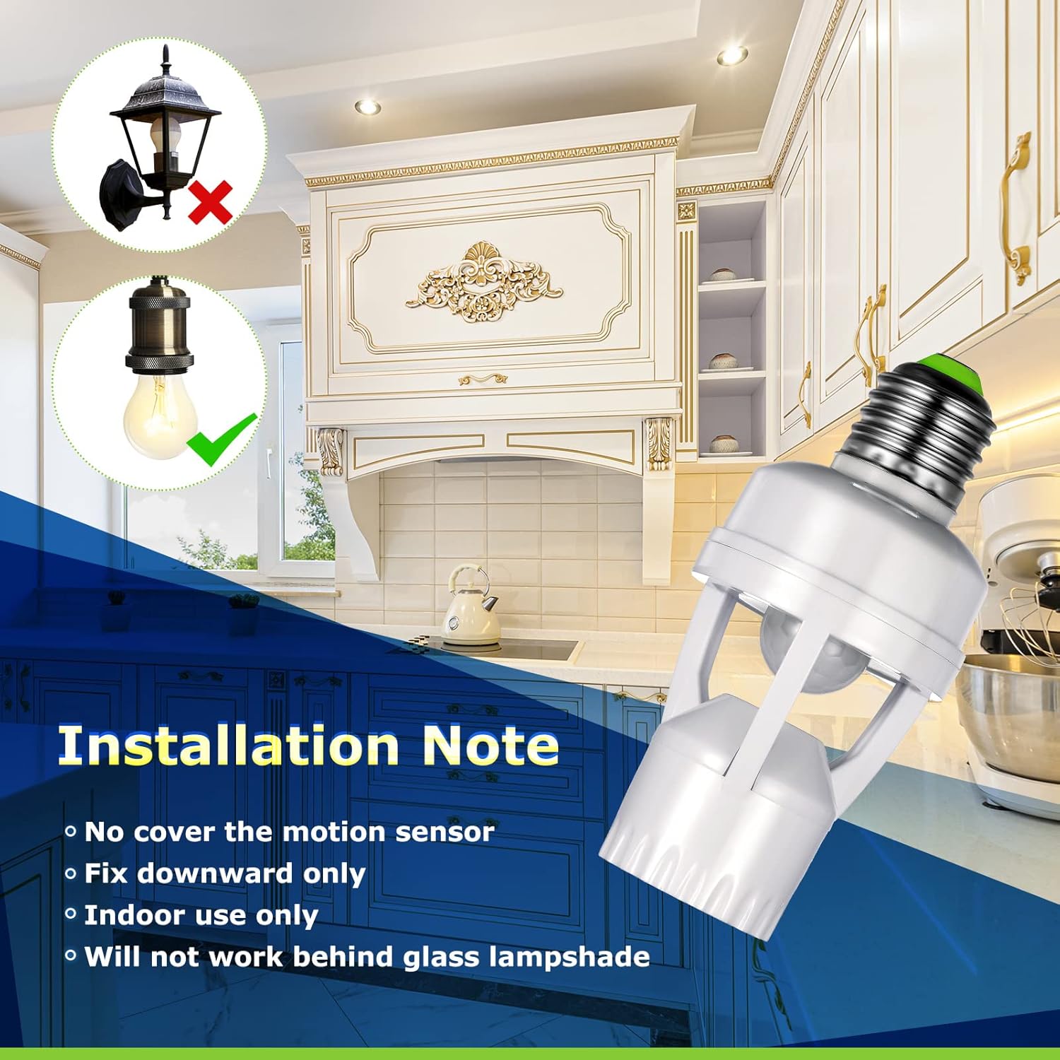 Smart Motion Sensor Light Socket (E27 Holder)