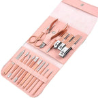 Professional 16-Piece Manicure & Pedicure Grooming Kit – Stainless Steel Nail Clipper Set