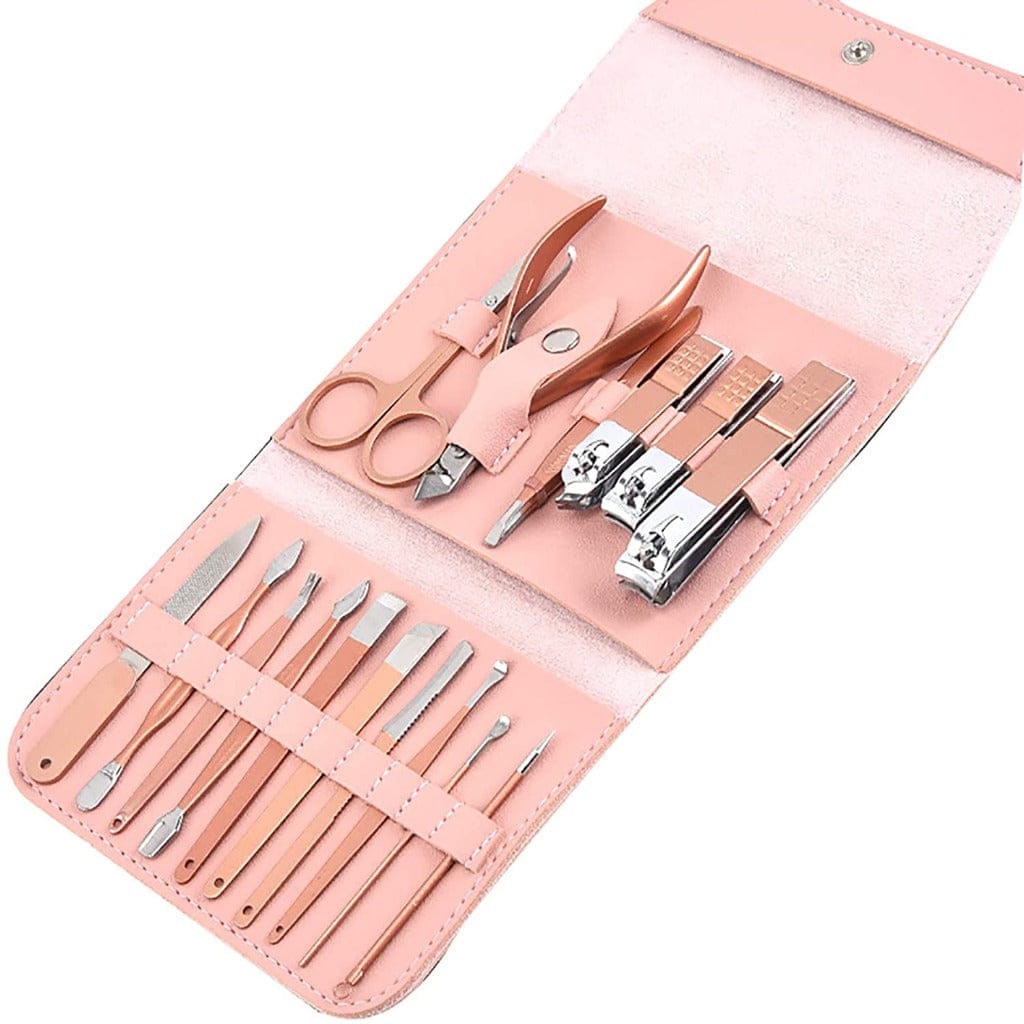 Professional 16-Piece Manicure & Pedicure Grooming Kit – Stainless Steel Nail Clipper Set