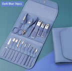 Professional 16-Piece Manicure & Pedicure Grooming Kit – Stainless Steel Nail Clipper Set