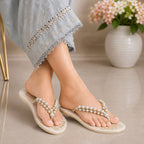 Premium Glitter Cross Strap Slides with Elegant Heart Charm