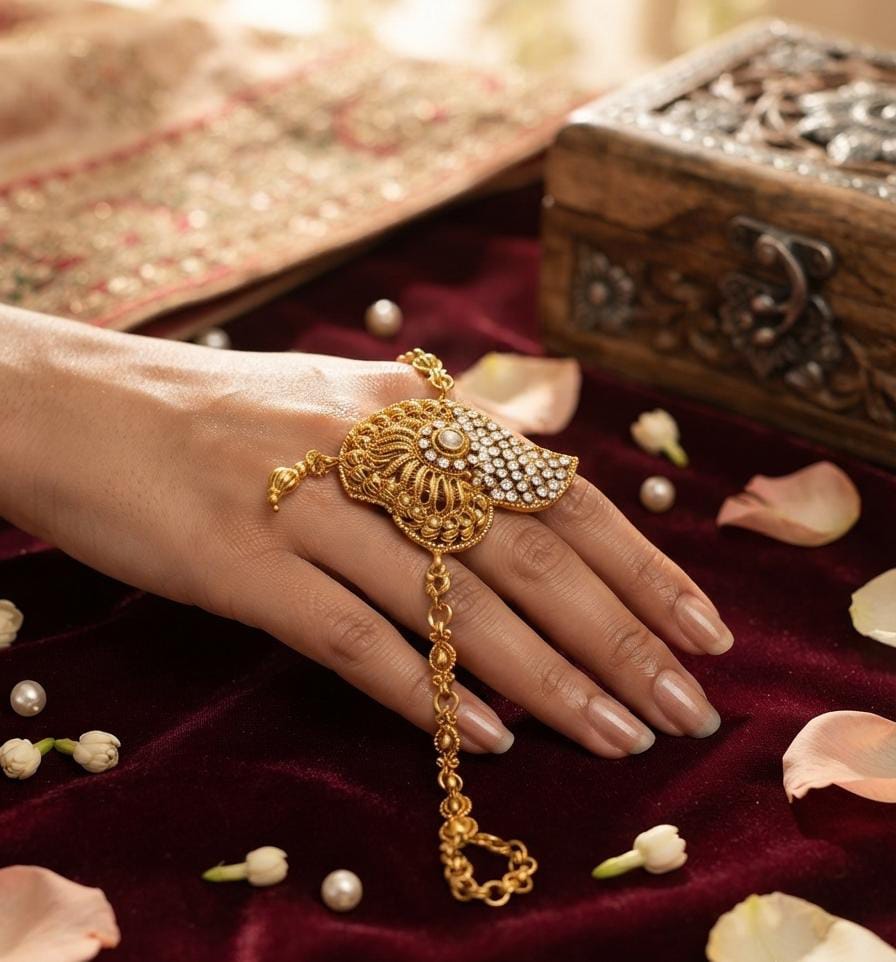 New Stylish Rajwadi Indian Bajuband – Premium Gold Finish Bazu Ban