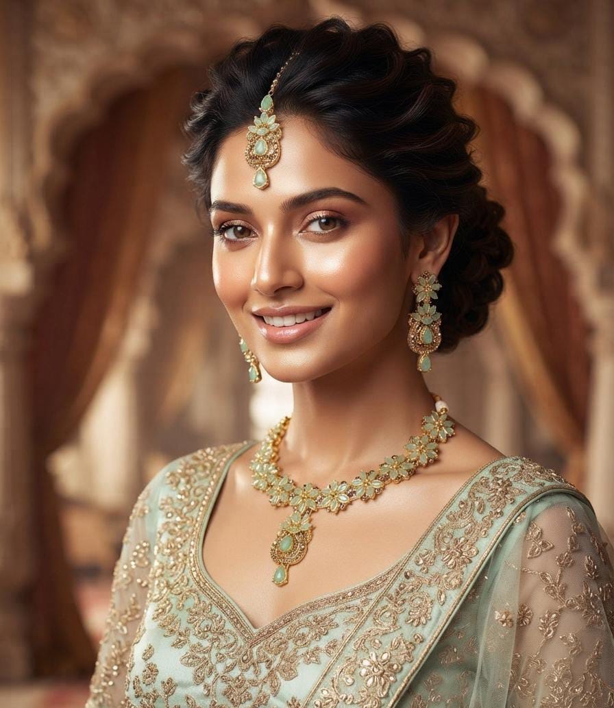 Kundan & Zircon Necklace Set – Stylish Bridal & Party Jewelry