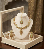 Kundan & Zircon Necklace Set – Stylish Bridal & Party Jewelry
