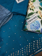 Stylish 3-Piece Suit – Elegant Daman & Sleeve Embroidery