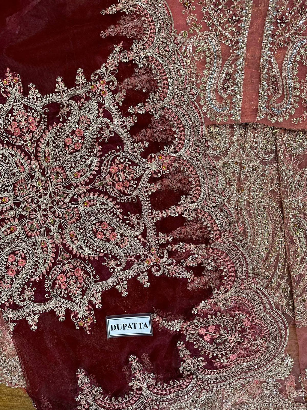 Luxury Unstitched Maxi – Net with Jamawar Trouser