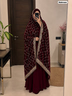 Luxurious Velvet Chaddar with Sequence Work – Elegant Winter Shawl | 2.5 Yards ✨🧣