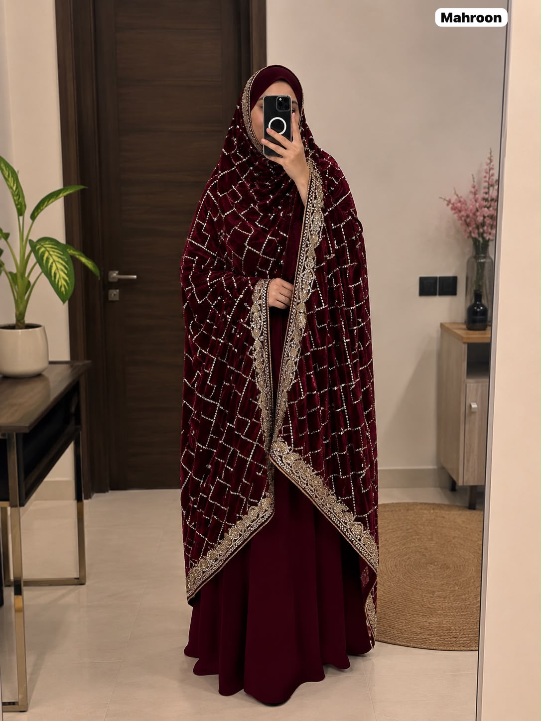 Luxurious Velvet Chaddar with Sequence Work – Elegant Winter Shawl | 2.5 Yards ✨🧣