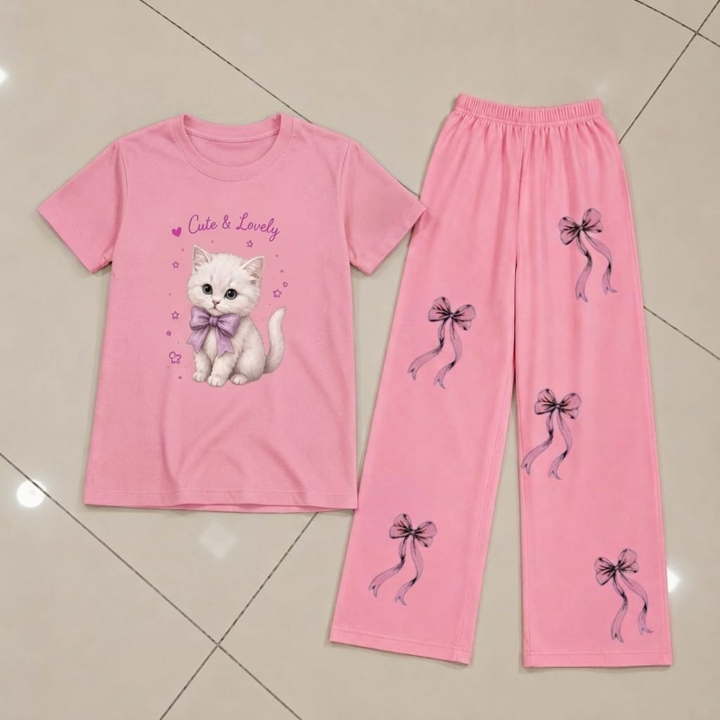 Kids Persian Tom Print T-Shirt & Trouser Set