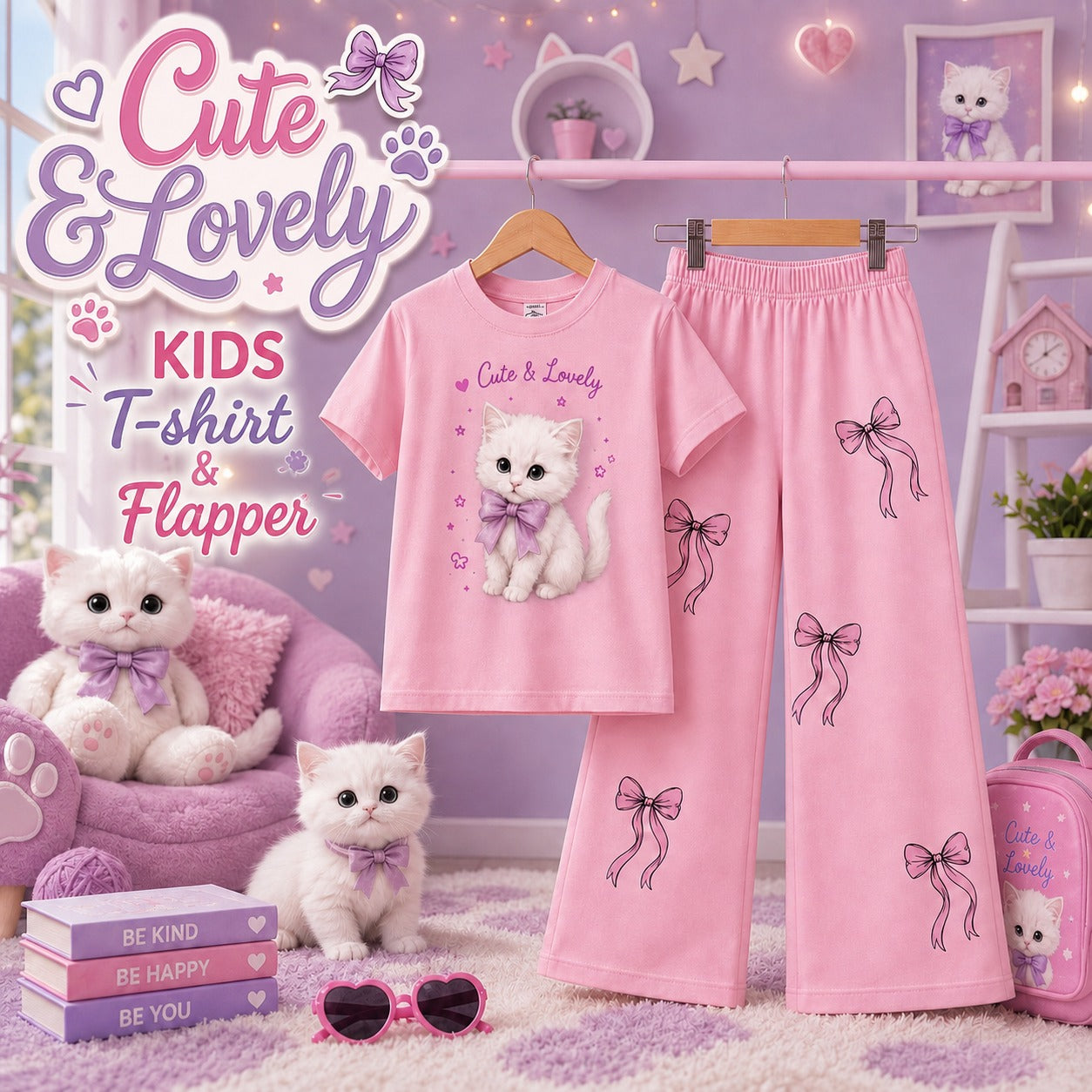 Kids Persian Tom Print T-Shirt & Trouser Set