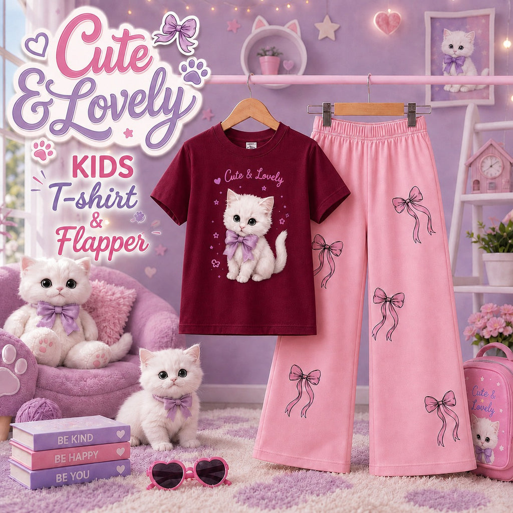 Kids Persian Tom Print T-Shirt & Trouser Set