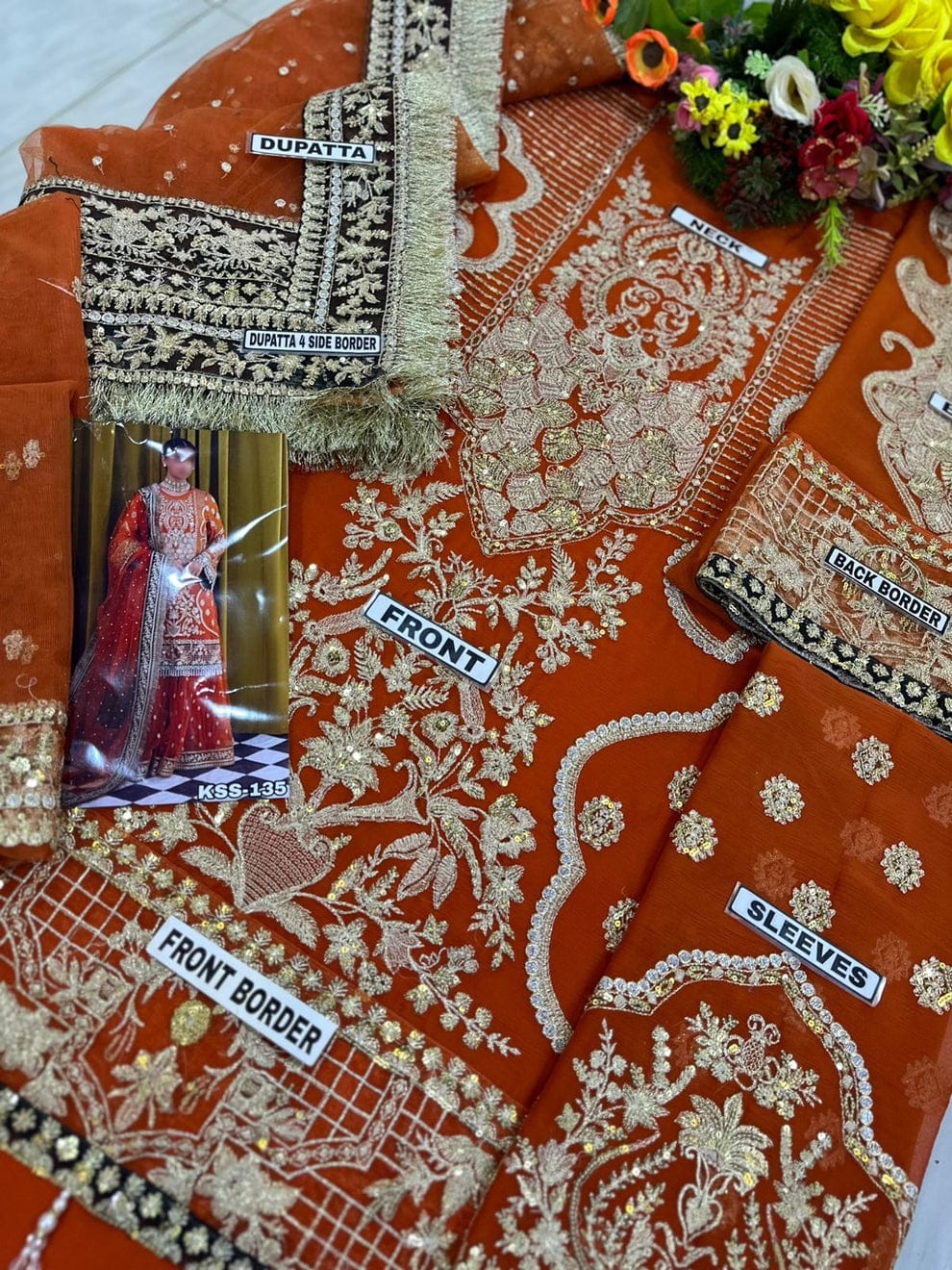 Luxury Heavy Embroidered Chiffon Shirt Net Gararah & Dupatta Suit